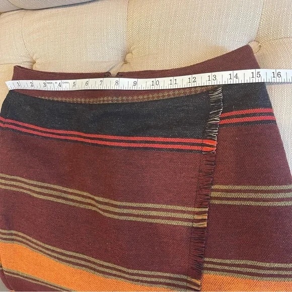 Woven Blanket Tapestry Skirt Brown Orange - Picture 2 of 2